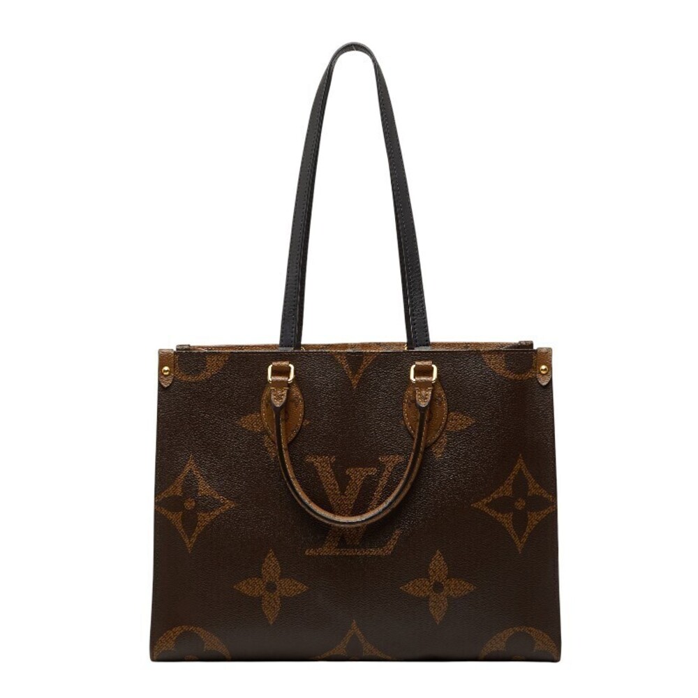 Louis Vuitton Monogram Giant Reverse On The Go 2way Shoulder Bag Brown Leather